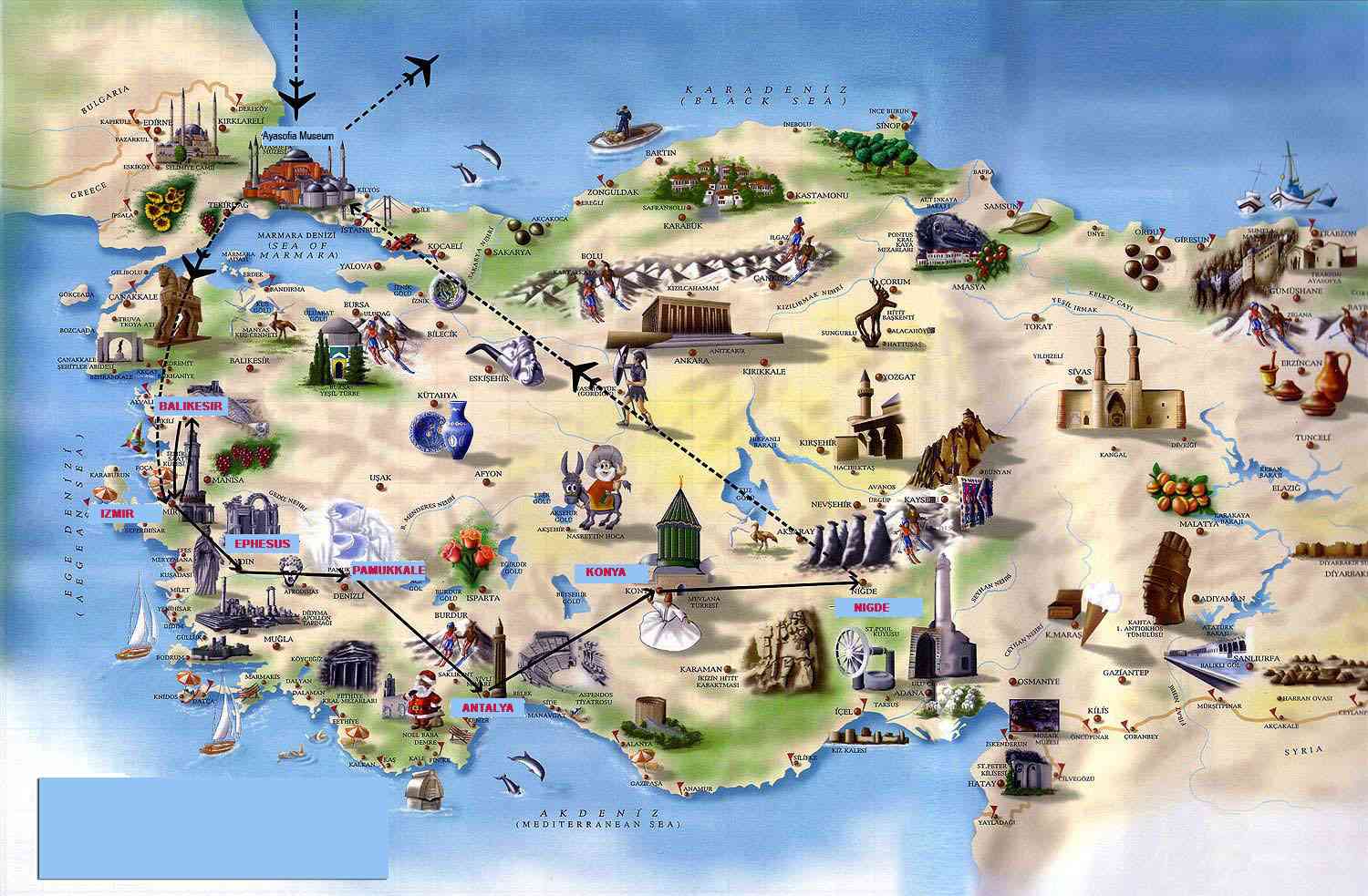 Map Of Turkey Attractions Turkey Physical Political M - vrogue.co